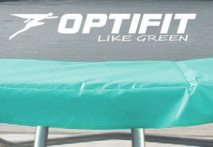 Батут Optifit Like Green 14ft с зелено-желтой крышей