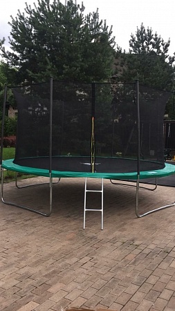 Батут DFC JUMP 14 ft складной, с сеткой green