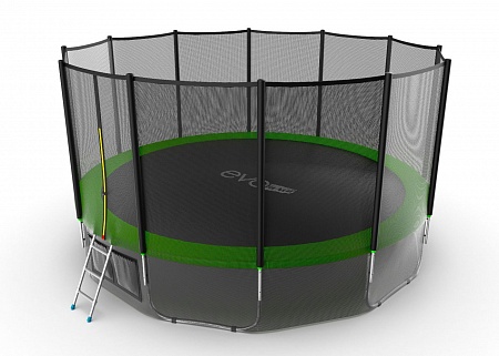 EVO JUMP External 16ft (Green) + Lower net. Батут с внешней сеткой и лестницей, диаметр 16ft (зеленый) + нижняя сеть EVO JUMP External 16ft (Green) + Lower net. Батут с внешней сеткой и лестницей, диаметр 16ft (зеленый) + нижняя сеть
