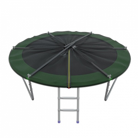 EVO JUMP External 8ft (Green) Батут СКЛАДНОЙ с внешней сеткой и лестницей, диаметр 8ft (зеленый)