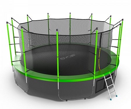 EVO JUMP Internal 16ft (Green) + Lower net. Батут с внутренней сеткой и лестницей, диаметр 16ft (зеленый) + нижняя сеть