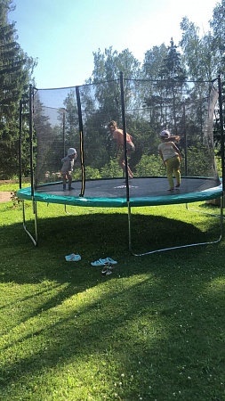 Батут DFC JUMP 14 ft складной, с сеткой green
