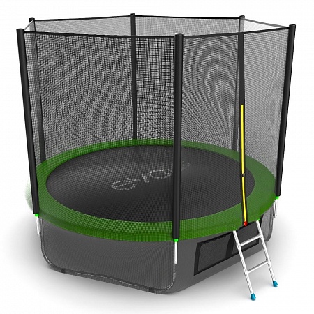 EVO JUMP External 10ft (Green) + Lower net. Батут с внешней сеткой и лестницей, диаметр 10ft (зеленый) + нижняя сеть