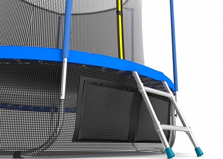 EVO JUMP Internal 10ft (Sky). Батут с внутренней сеткой и лестницей, диаметр 10ft (синий) + нижняя сеть