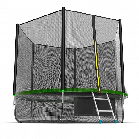 EVO JUMP External 10ft (Green) + Lower net. Батут с внешней сеткой и лестницей, диаметр 10ft (зеленый) + нижняя сеть
