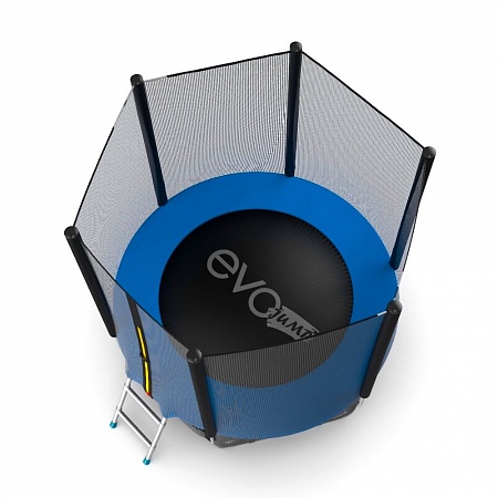 EVO JUMP External 6ft (Blue) + Lower net. Батут с внешней сеткой и лестницей, диаметр 6ft (синий) + нижняя сеть