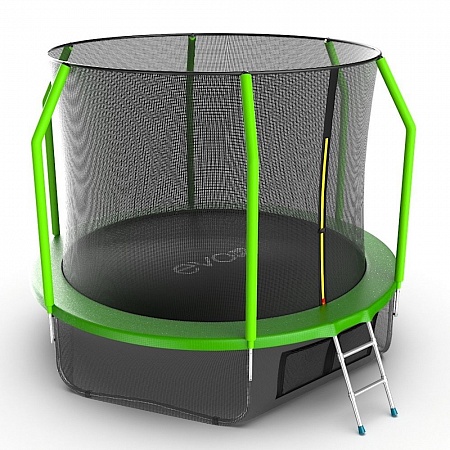 EVO JUMP Cosmo 10ft (Green) + Lower net. Батут с внутренней сеткой и лестницей, диаметр 10ft (зеленый) + нижняя сеть