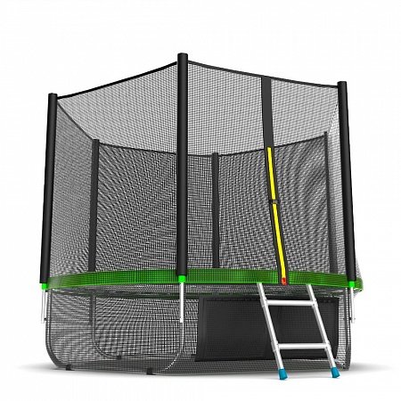 EVO JUMP External 8ft (Green) + Lower net. Батут с внешней сеткой и лестницей, диаметр 8ft (зеленый) + нижняя сеть