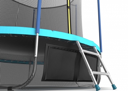 EVO JUMP Internal 10ft (Wave). Батут с внутренней сеткой и лестницей, диаметр 10ft (морская волна) + нижняя сеть