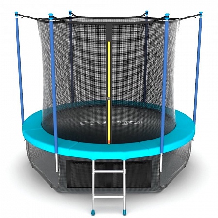 EVO JUMP Internal 10ft (Wave). Батут с внутренней сеткой и лестницей, диаметр 10ft (морская волна) + нижняя сеть