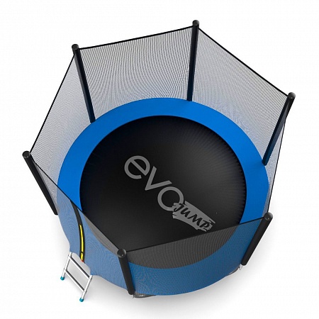 EVO JUMP External 8ft (Blue) + Lower net. Батут с внешней сеткой и лестницей, диаметр 8ft (синий) + нижняя сеть